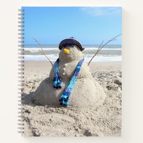 Florida Snowman _ Sand Sculpture 85x11 85Squa Notebook