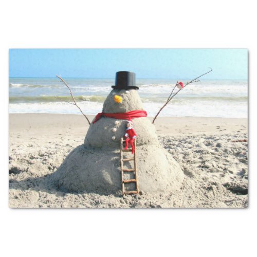 Florida Snowman _ Sand Sculpture _ Tissue Paper