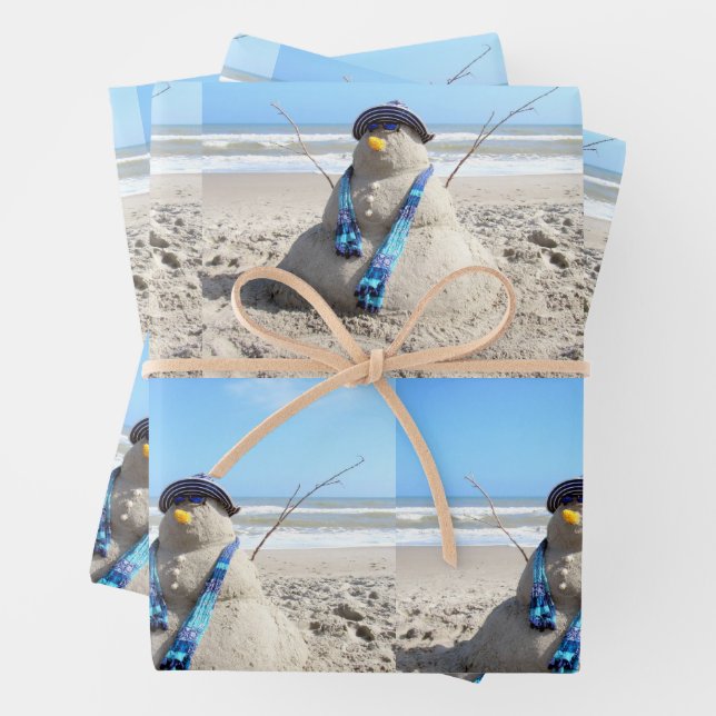 Florida Snowman -  Wrapping Paper Sheets (In situ)