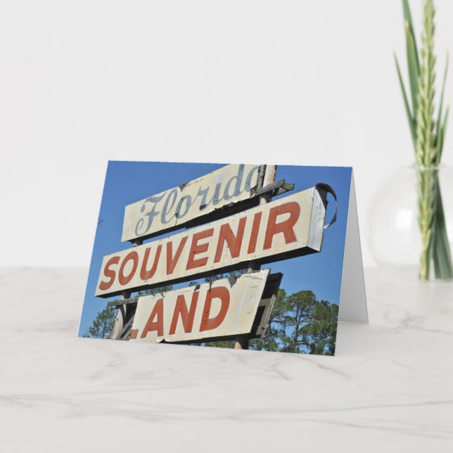 Florida Souvenir Land Vintage Sign Greeting Card (Front)