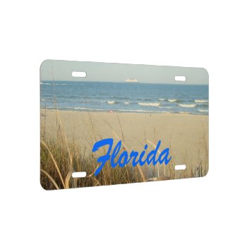 Florida Spring Beach Scene No. 3 License Plate by h2oWater at Zazzle