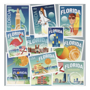 Florida Stamps Acrylic Print