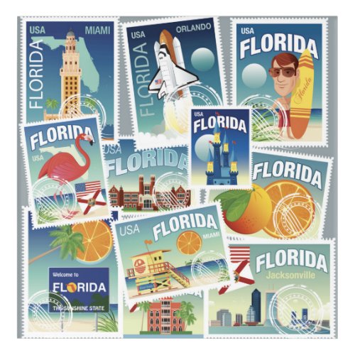 Florida Stamps Acrylic Print