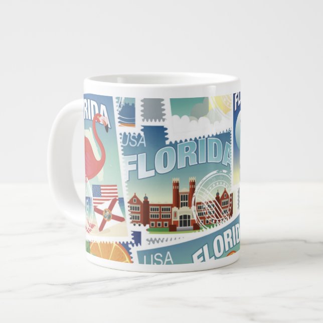 Florida Stamps Giant Coffee Mug (Front Left)