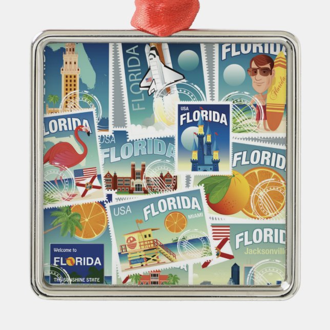 Florida Stamps Metal Ornament (Front)