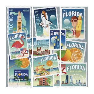 Florida Stamps Triptych