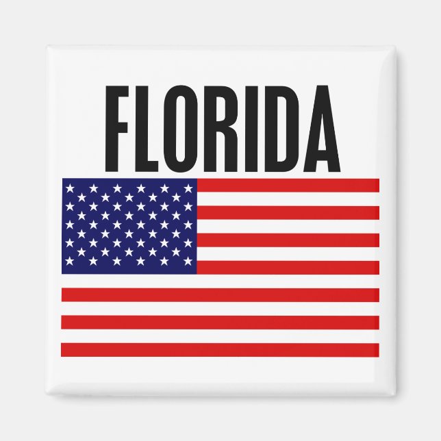 Florida, Stars and Stripes Magnet (Front)