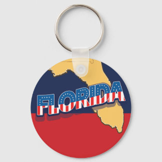Florida stars and Stripes map Keychain