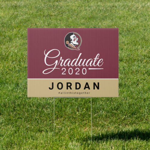 Florida State 2020 Graduation  Sign