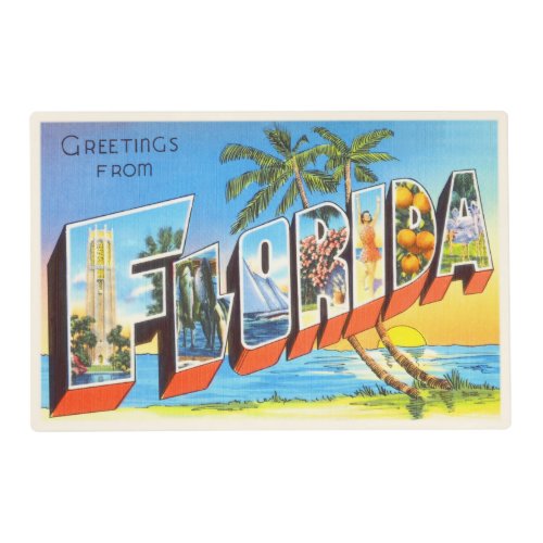 Florida State  2 FL Old Vintage Travel Souvenir Placemat