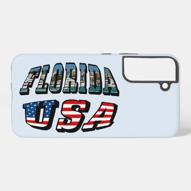 Florida State and USA Flag Photo Text Samsung Galaxy Case (Back Horizontal)