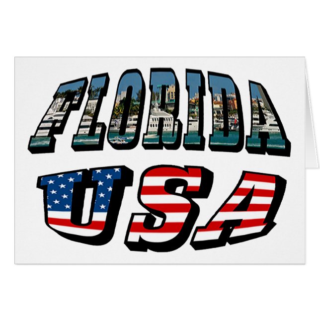 Florida State and USA Flag Text Cards (Front Horizontal)