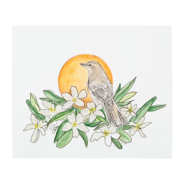 Florida State Bird and Flower Metal Print (Front)