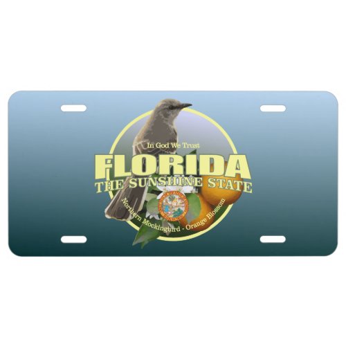 Florida State Bird  Flower License Plate