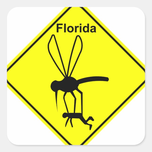 Florida State Bird the Mosquito Square Sticker (Front)