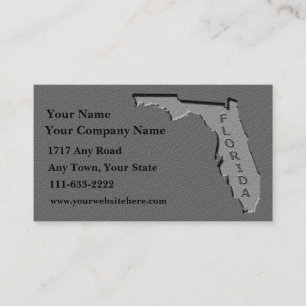 Florida State Business card carved stone look