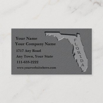 Florida State Business Card  Carved Stone Look by dbvisualarts at Zazzle