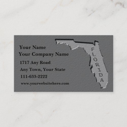 Florida State Business card  carved stone look