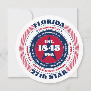 Florida State Circular Typography Flat Card