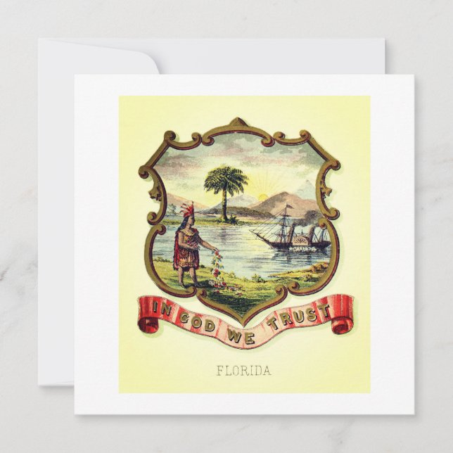 Florida state coat of arms (1876) invitation (Front)