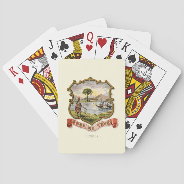 Florida state coat of arms (1876) poker cards (Back)