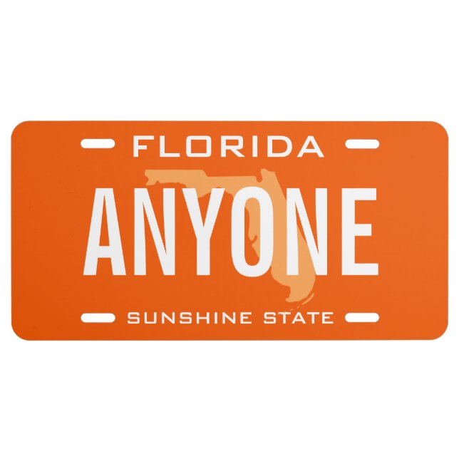 Florida State Custom License Plate (Front)
