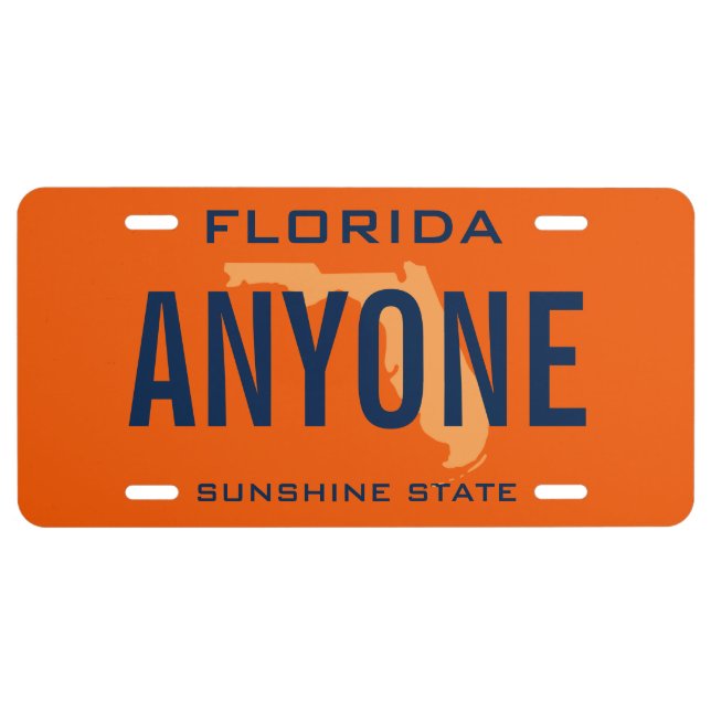 Florida State Custom License Plate (Front)