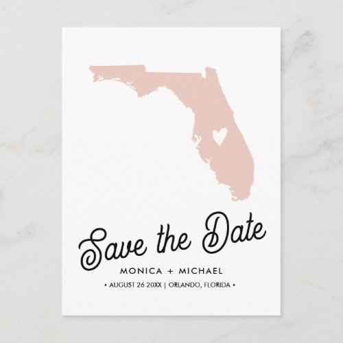 FLORIDA State Destination Wedding  ANY COLOR  Announcement Postcard