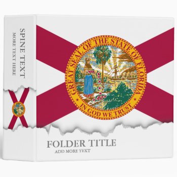 Florida State Flag 3 Ring Binder by HappyPlanetShop at Zazzle