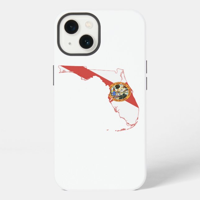 Florida State Flag and Map Iphone Case (Back)