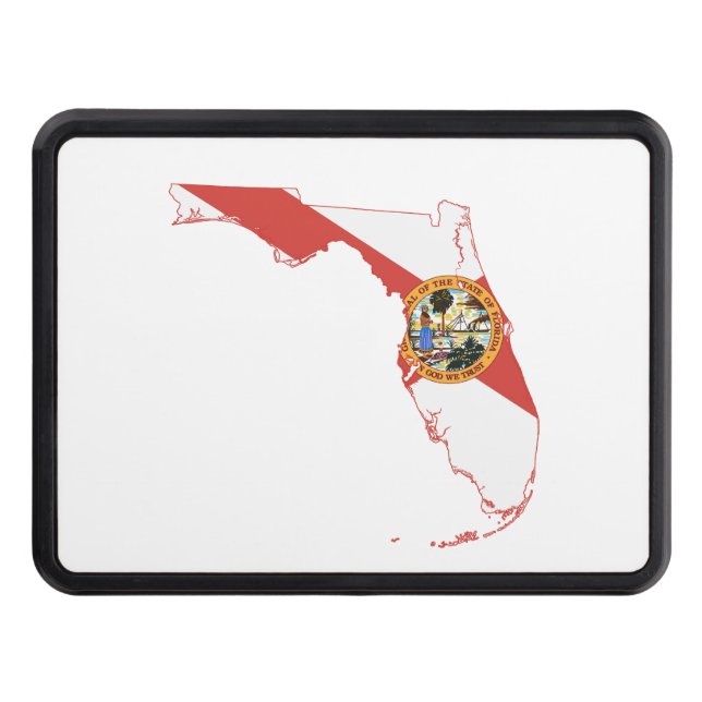 Florida State Flag and Map Tow Hitch Cover (Front)