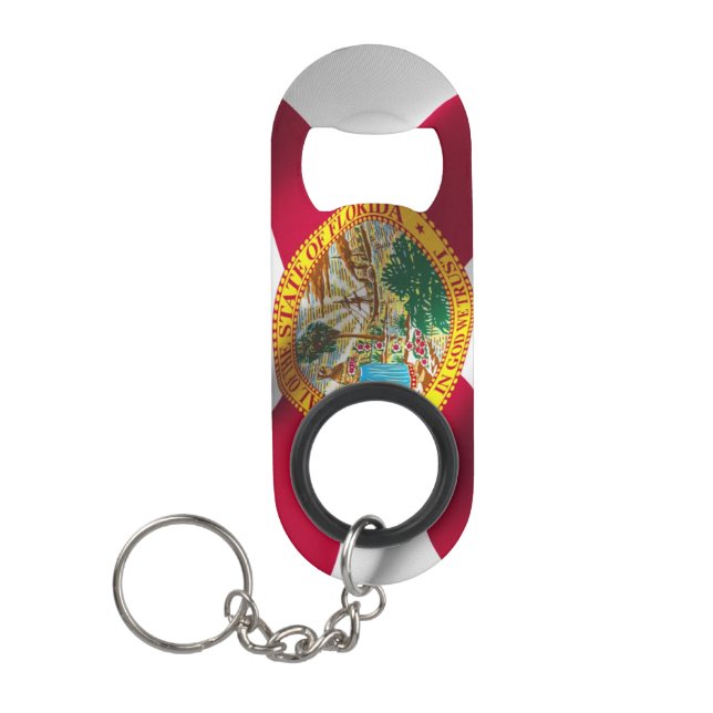 Florida State Flag Bottle Keychain Keychain Bottle Opener (Front)