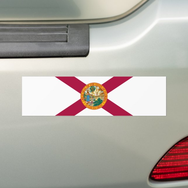 Florida State Flag Bumper Sticker (On Car)