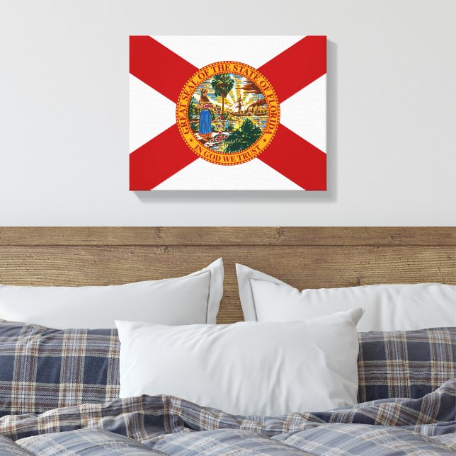 Florida State Flag Canvas Print (Insitu(Bedroom))