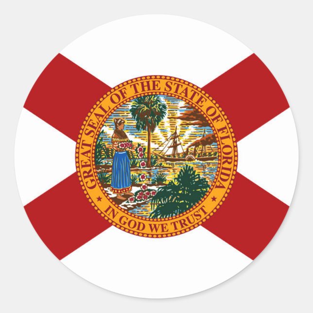 Florida State Flag Classic Round Sticker (Front)