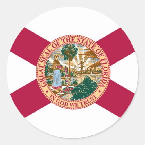 Florida State Flag Classic Round Sticker