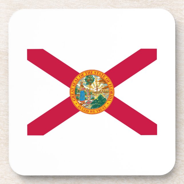 Florida State Flag Design Beverage Coaster (Front)