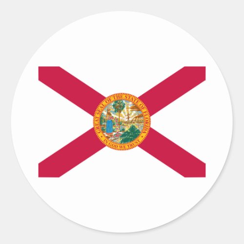 Florida State Flag Design Classic Round Sticker