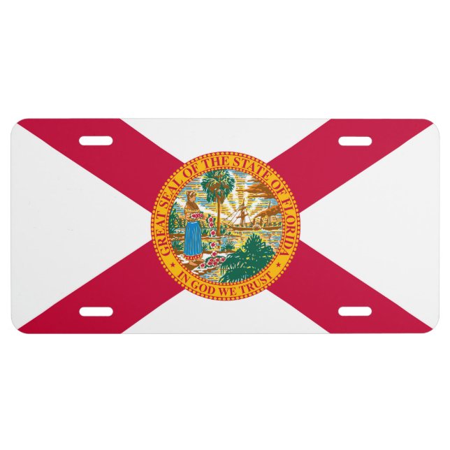 Florida State Flag Design License Plate (Front)