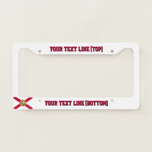 Florida State Flag Design on a Personalized License Plate Frame