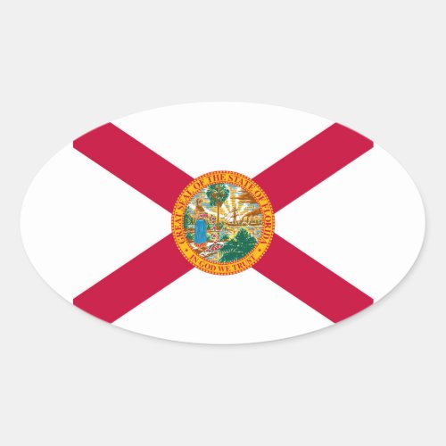 Florida State Flag Design Oval Sticker