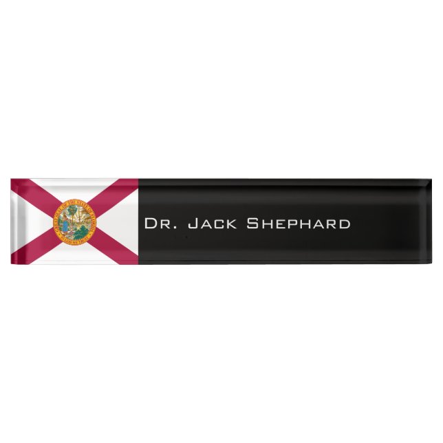 Florida State Flag Desk Name Plate (Front)