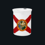 Florida State Flag Drink Pitcher<br><div class="desc">Enjoy traveling through Florida. Everyone loves to travel. Personally, I would love to travel to all 50 states and explore outside countries. Since I am from America, I will try to get the best of each state. Then adding from places like Europe and the down under would complete this shop....</div>