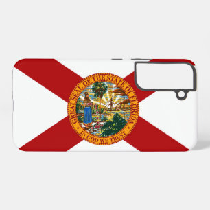 Florida State Flag Great Seal of Florida Red White Samsung Galaxy S22+ Case