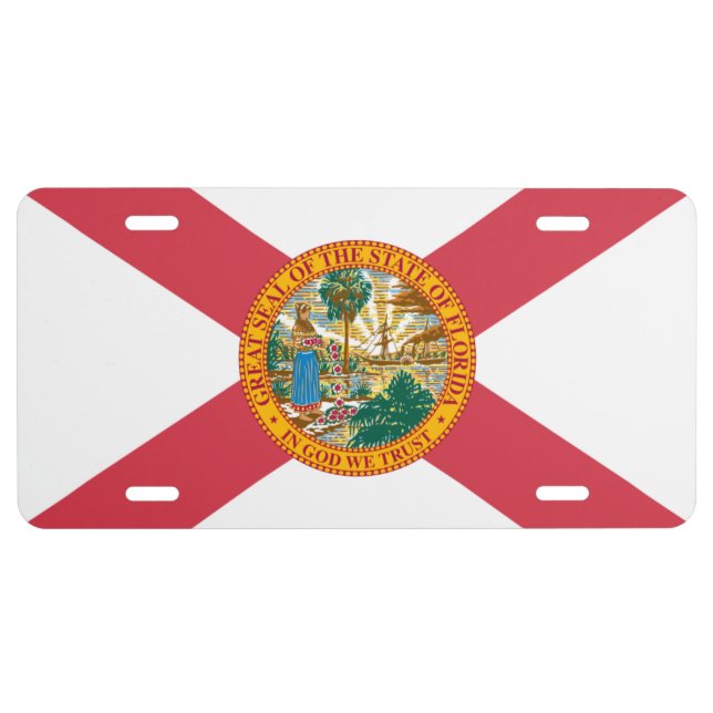 Florida State flag License Plate (Front)