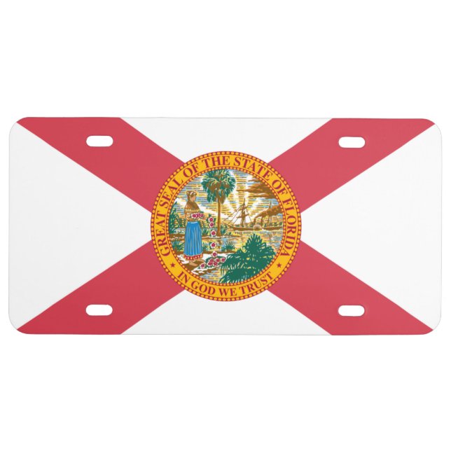 Florida State flag License Plate (Front)