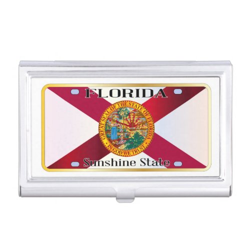 Florida State Flag License Plate Business Card Case