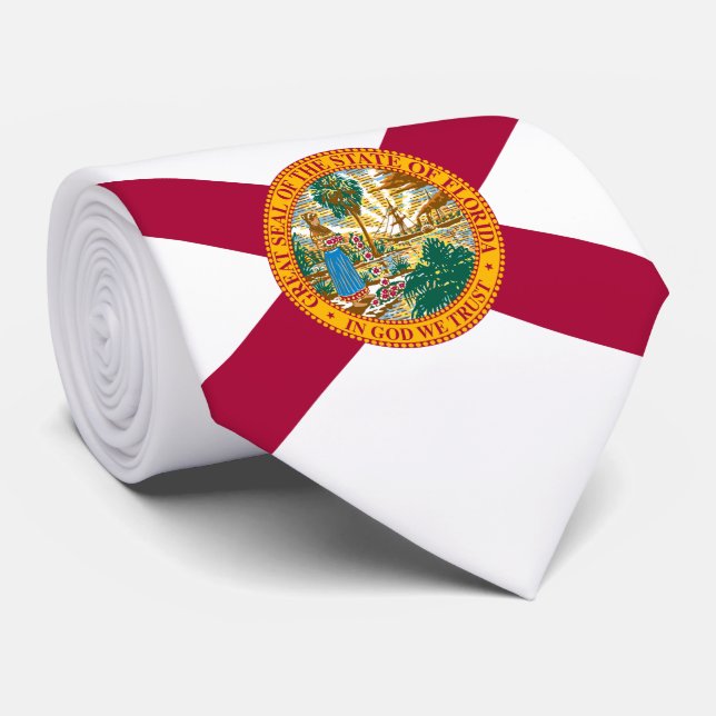 Florida State Flag Neck Tie (Rolled)