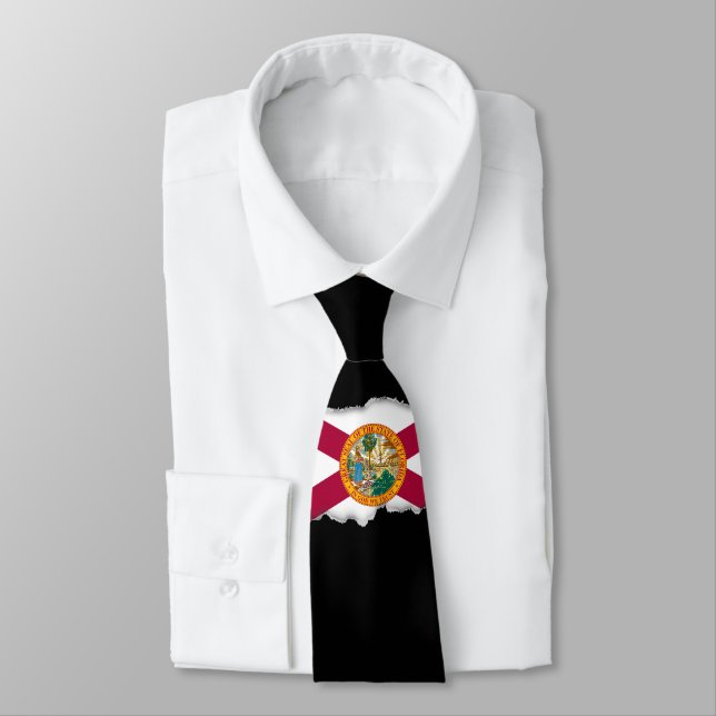 Florida State Flag Neck Tie (Tied)