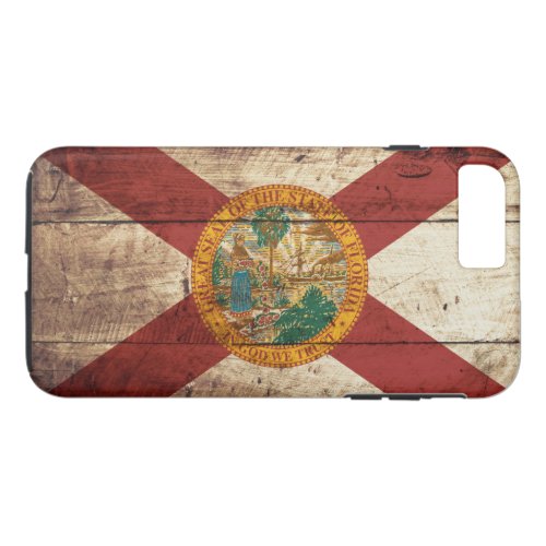 Florida State Flag on Old Wood Grain iPhone 8 Plus7 Plus Case